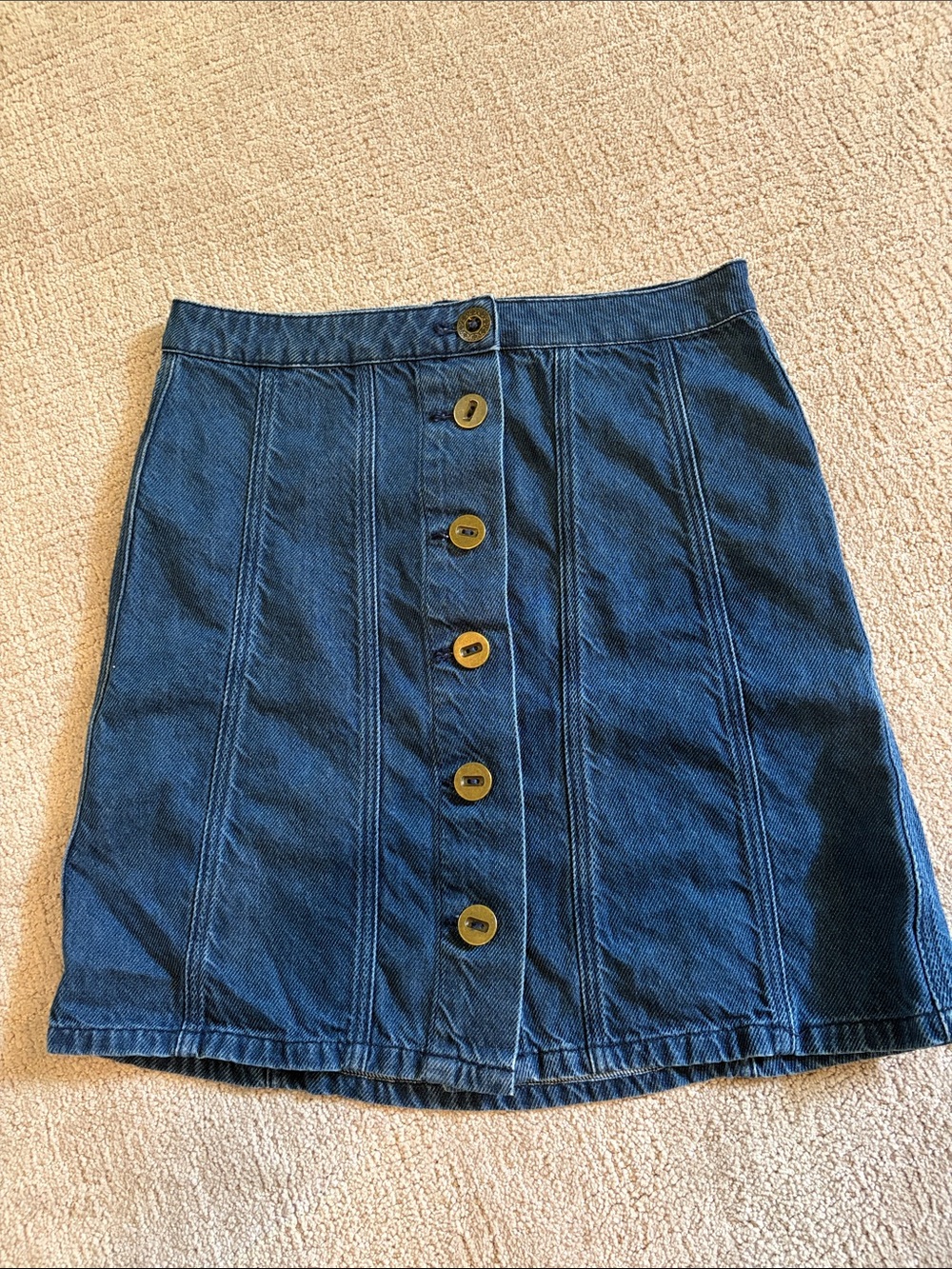 Anthropologie Pilcro Button-Front Denim Pencil Skirt - Blue